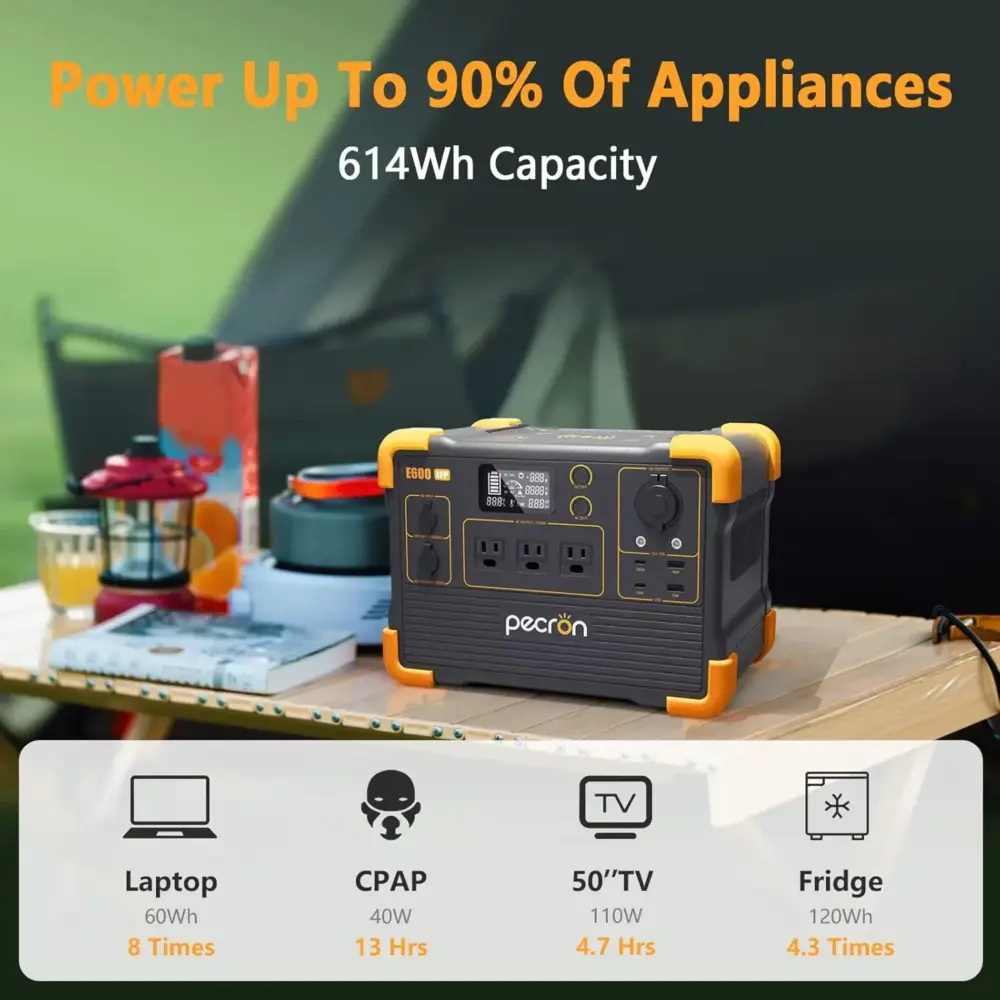 Portable Power Station E600LFP 614Wh Solar Generator Power Station - Image 4