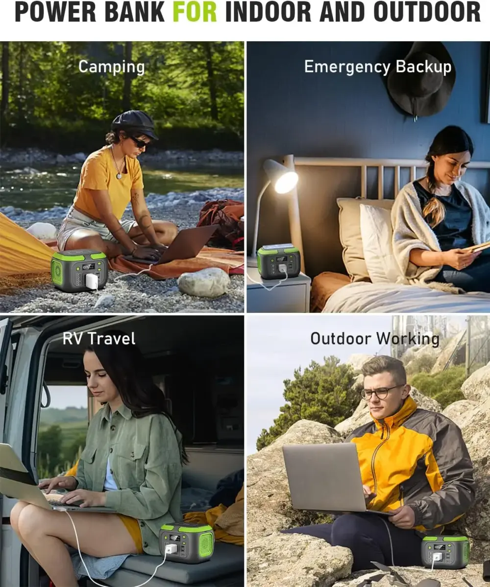 200W Portable Power Station 155Wh Solar Generator 42000mAh Power Bank with AC Outlet 110V, DC, USB QC3.0 for Outdoor Camping RV - Image 6