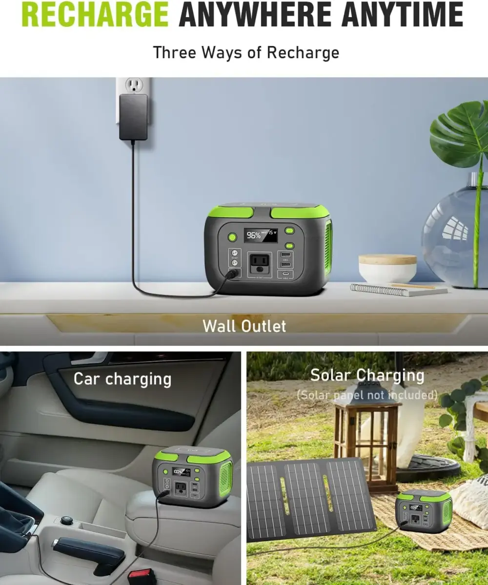 200W Portable Power Station 155Wh Solar Generator 42000mAh Power Bank with AC Outlet 110V, DC, USB QC3.0 for Outdoor Camping RV - Image 3
