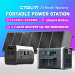 CTOLITY AP2000 Power Station With 200W Solar Panel 20.5V USB TYPE-C Portable Power Bank 1024Wh